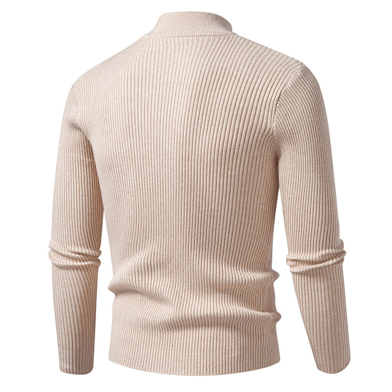 Herren Rollkragenpullover mit strukturierter Ripp-Optik EB