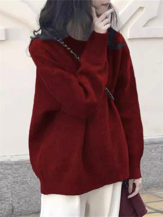 Damen Oversized Strickpullover mit weichem Material und lässigem Schnitt EB