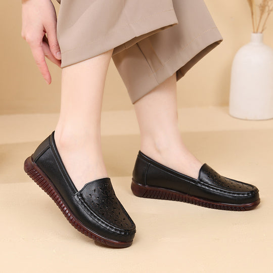 Damen Mokassins mit atmungsaktivem Lochdesign und rutschfester Sohle EB