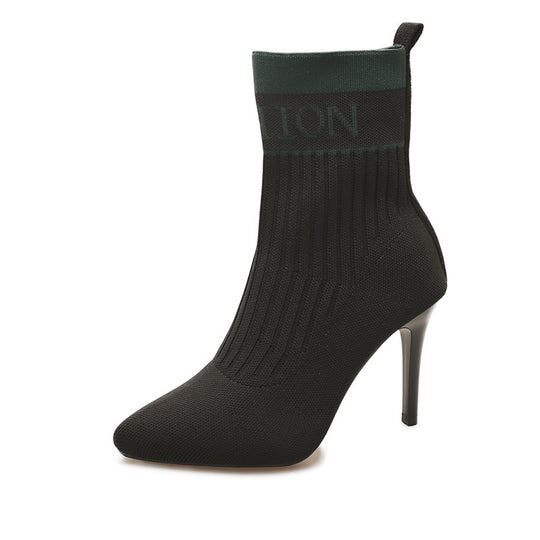 Damen Strumpfstiefel mit elegantem Design und hohem Absatz EB