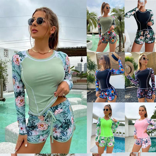 Damen Langarm Surfshirt und Shorts Set EB