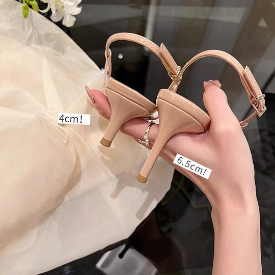 Damen elegante Slingback-Pumps mit modischem Schnallenverschluss und dezentem Absatz EB