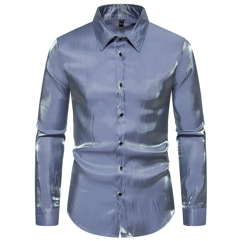 Herren Langarmhemd mit schimmerndem Finish und eleganter Passform EB