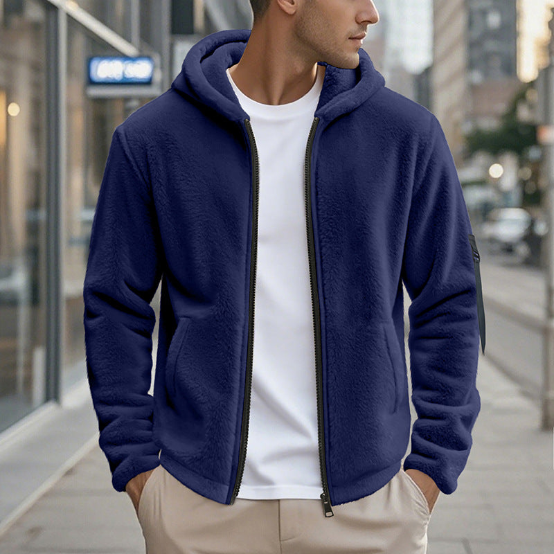 Herren Fleecejacke mit hohem Kragen und Wärmeisolierung EB