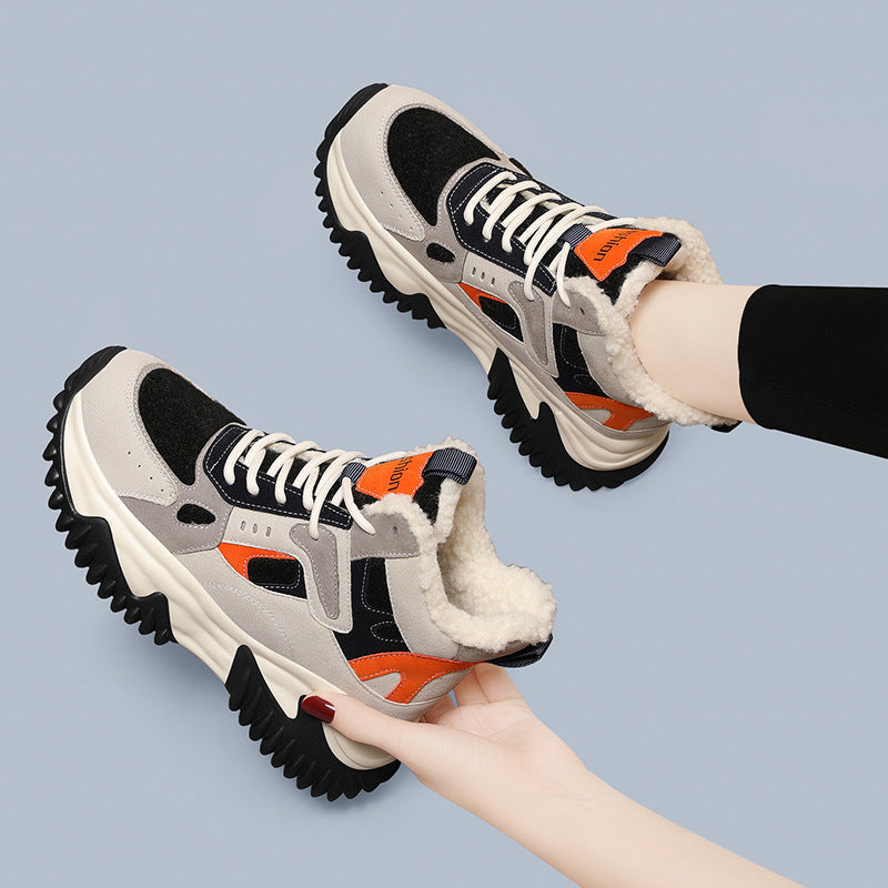 Damen modische Winter Sneakers mit kuscheligem Innenfutter und rutschfester Sohle EB