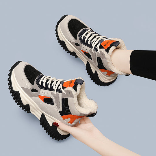 Damen modische Winter Sneakers mit kuscheligem Innenfutter und rutschfester Sohle EB