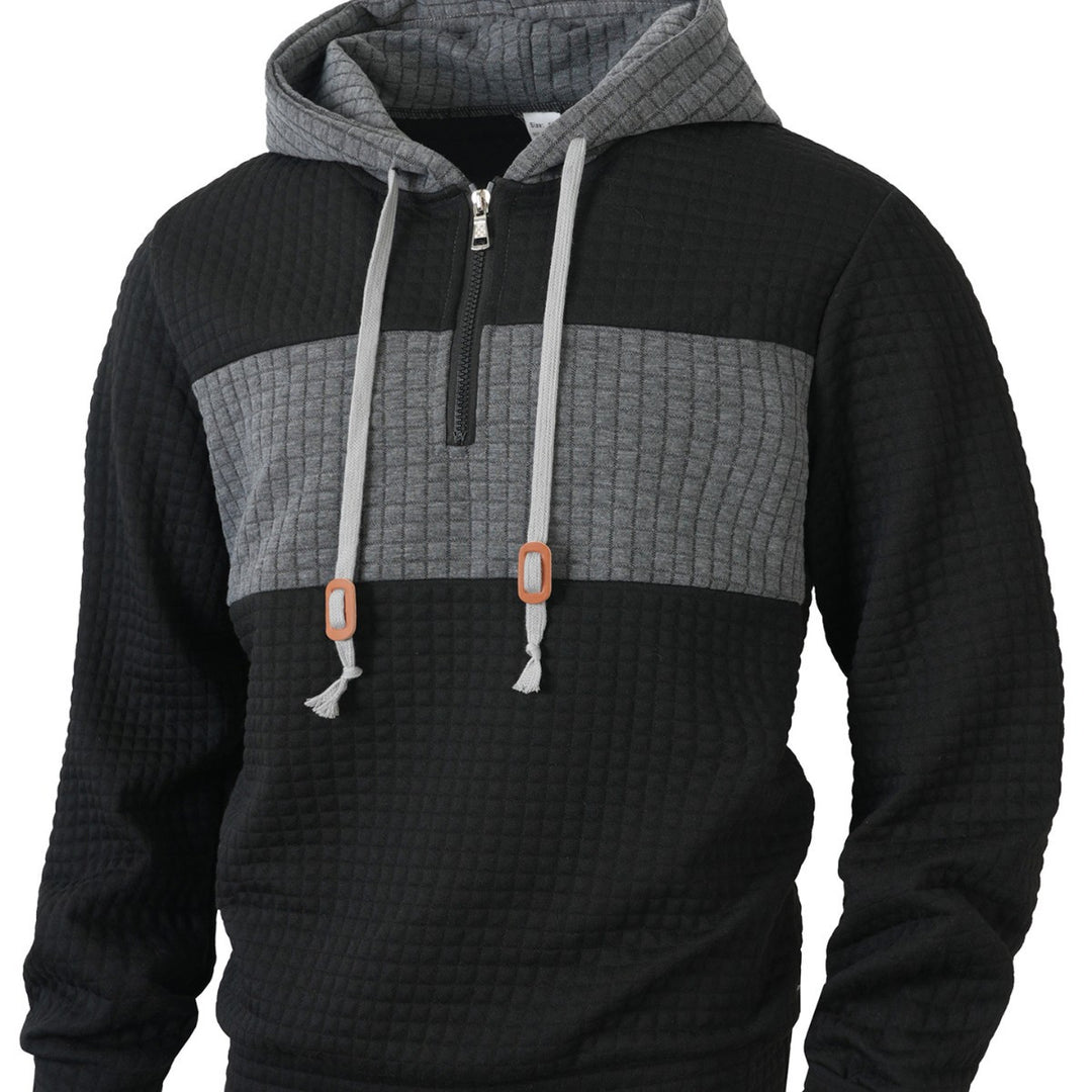 Herren Hoodie mit 1/4-Reißverschluss und strukturiertem Design EB