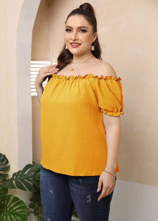 Damen Off-Shoulder Oberteil mit Volant EB