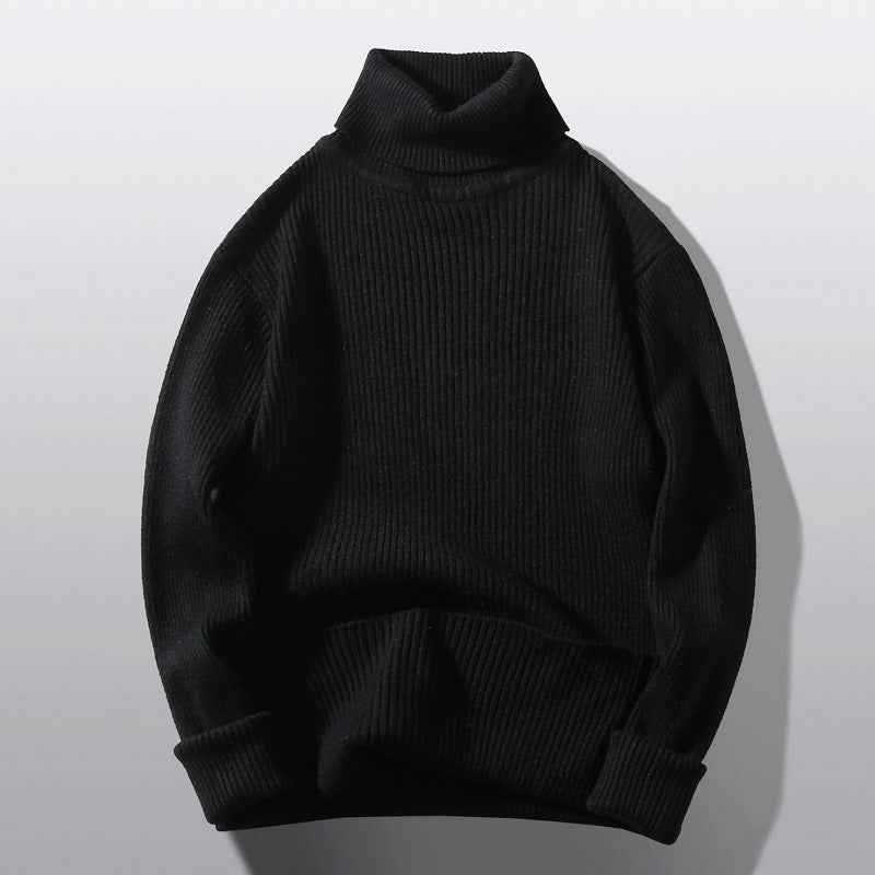 Herren bequemer Rollkragenpullover aus strukturiertem Strick EB