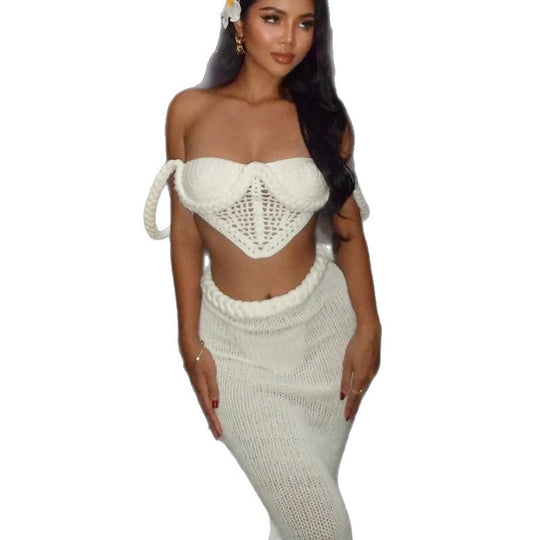 Damen Häkel-Bikini-Set mit verstellbaren Trägern und elastischem Bund EB