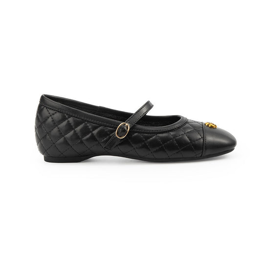 Damen Ballerinas mit glänzender Stepp-Optik und eleganter Riemchenverzierung EB