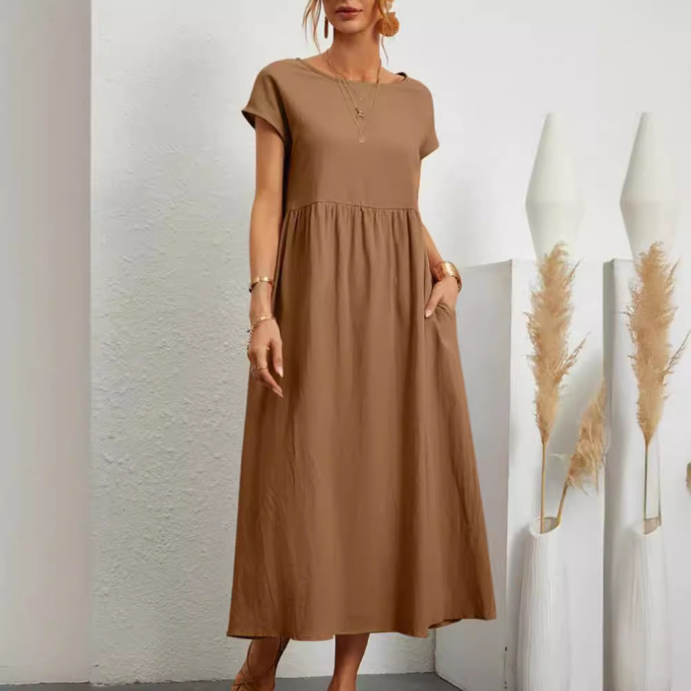 Damen Maxikleid aus leichtem, luftdurchlässigem Stoff EB