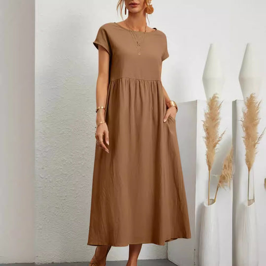 Damen Maxikleid aus leichtem, luftdurchlässigem Stoff EB