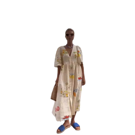 Damen Sommerkleid mit floralem Design EB