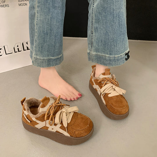 Damen Bequeme Sneaker mit flauschigem Innenfutter und modischem Obermaterial EB