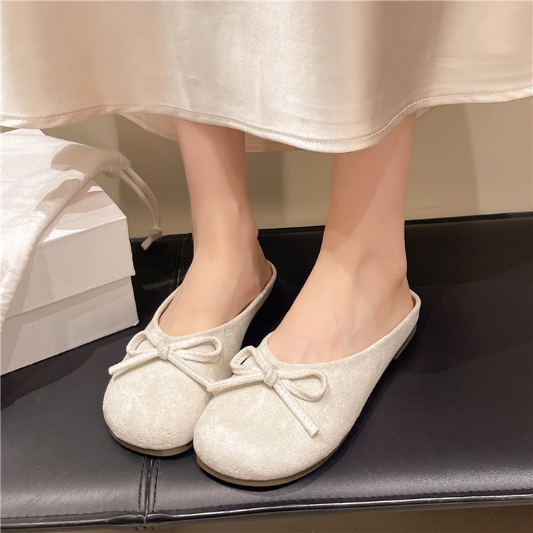 Damen elegante Mules mit dekorativem Schleifenakzent EB