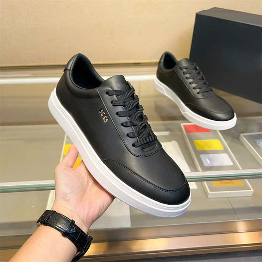 Damen modische Sneakers aus hochwertigem Leder mit komfortablem perforiertem Design EB