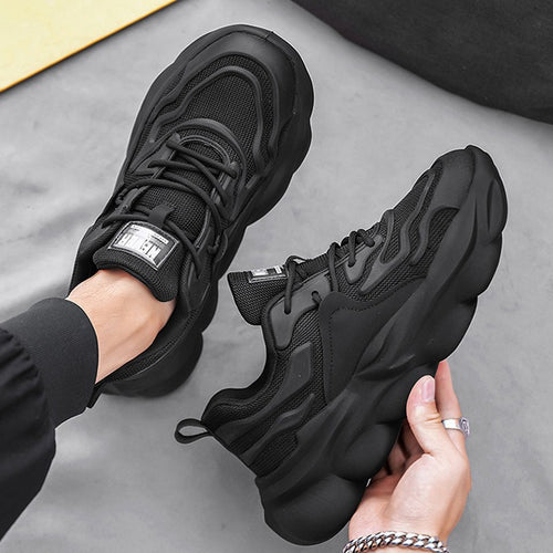 Damen Sportliche Chunky Sneakers mit dämpfender Sohle und atmungsaktiver Textiloberfläche EB