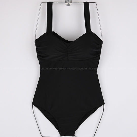 Damen Einteiler Badeanzug mit elegantem Rüschendesign und verstellbaren Trägern EB