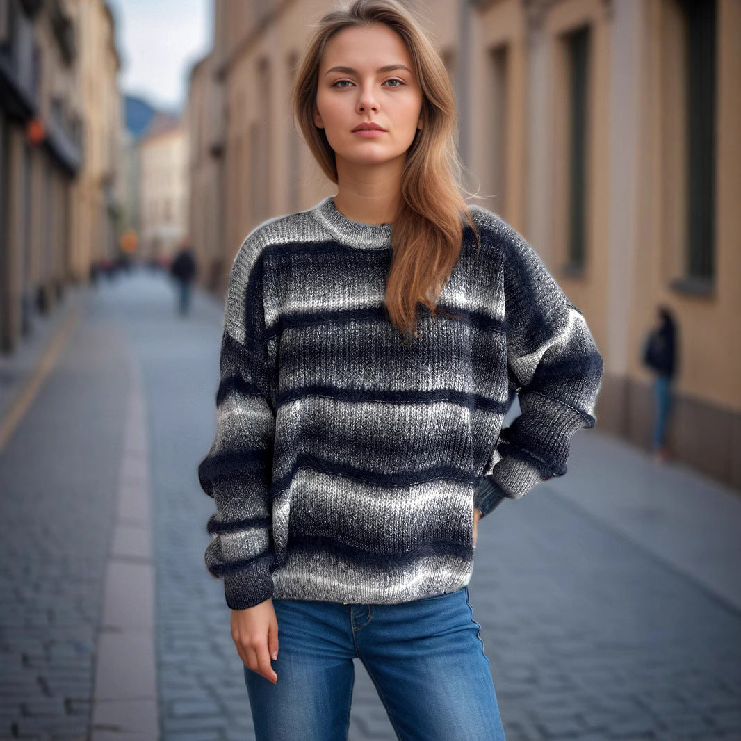 Damen kuscheliger Strickpullover mit Flair EB