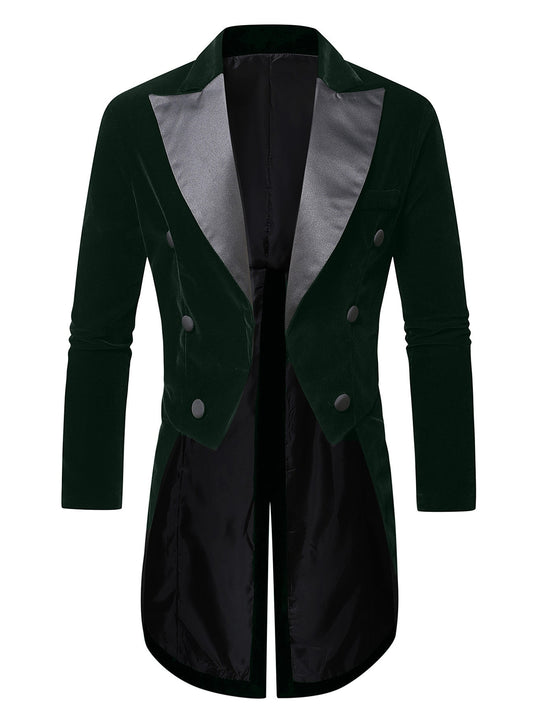 Herren eleganter Samtblazer mit modernem Schnitt und glänzenden Details EB