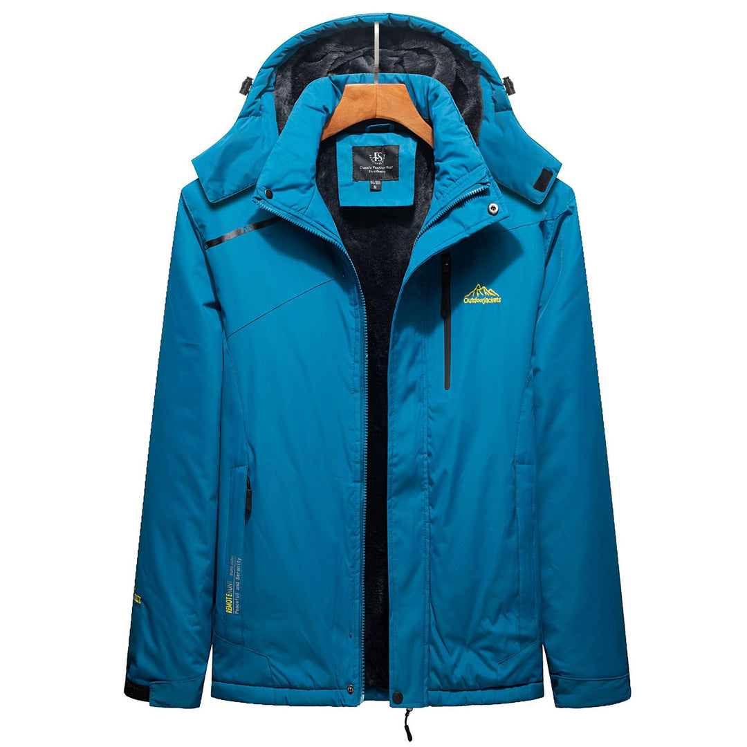 Herren Wasserabweisender Outdoorparka mit Teddyfutter, abnehmbarer Kapuze und Reißverschlusstaschen EB
