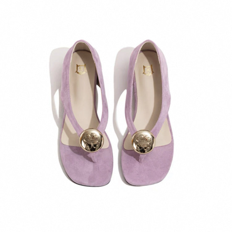Damen Sandalen mit modischem Gold-Detail und ergonomischer Sohle EB