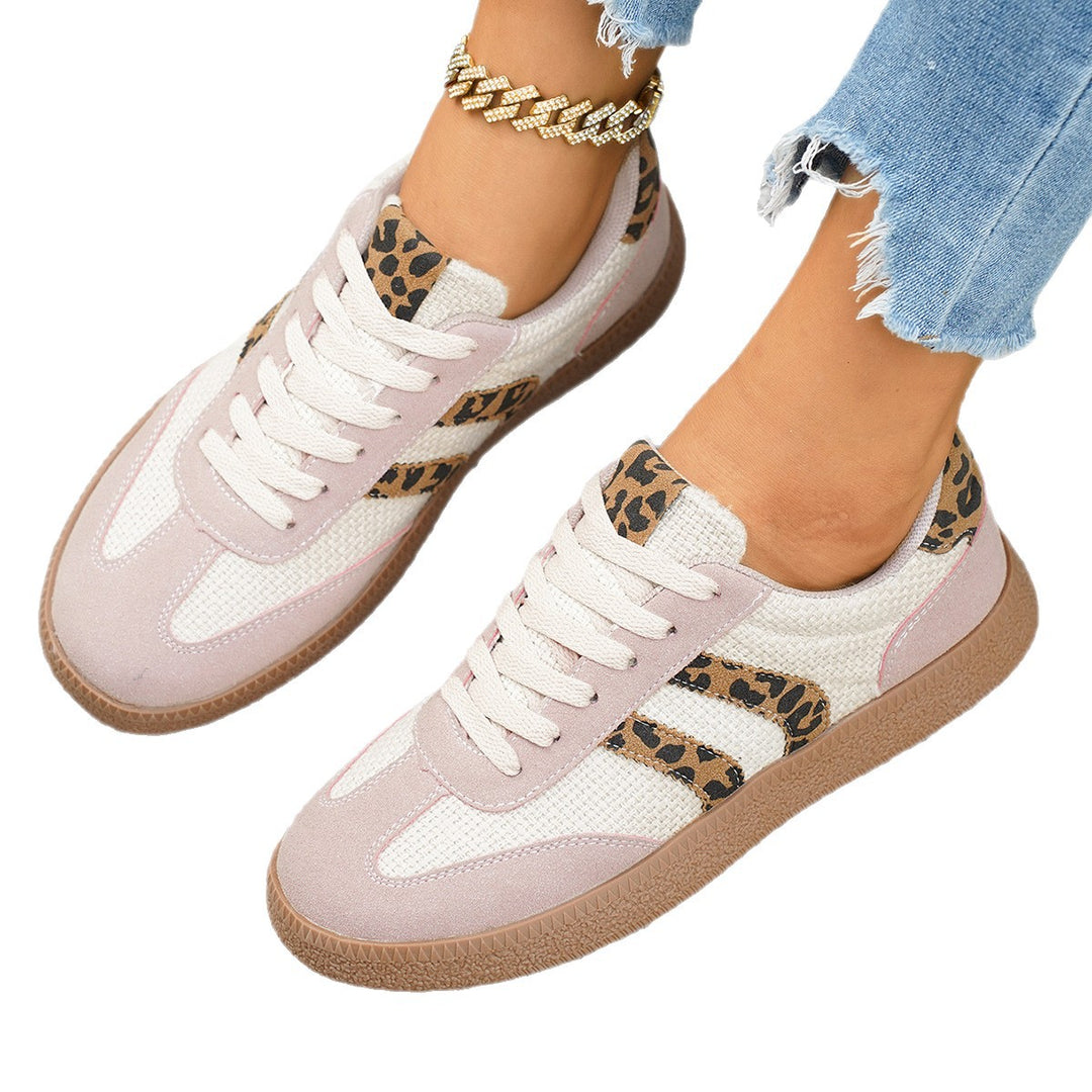 Damen Sportliche Sneakers mit Leoprint-Design und atmungsaktiver Oberflächenstruktur EB