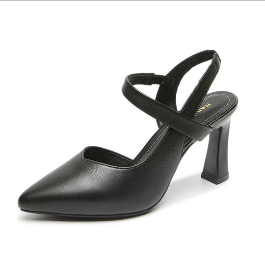 Damen Slingback-Pumps mit eleganter Spitze und modernem Blockabsatz EB