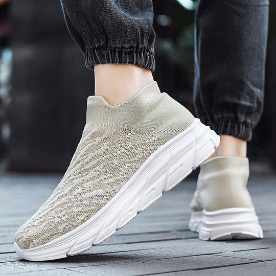Damen Sportliche Slip-On Sneaker mit atmungsaktiver Strick-Oberfläche und dämpfender Laufsohle EB