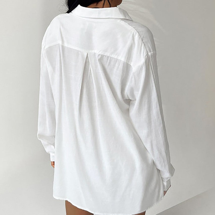 Damen Loungewear-Set mit lässiger Button-Up Bluse und komfortablen Shorts EB