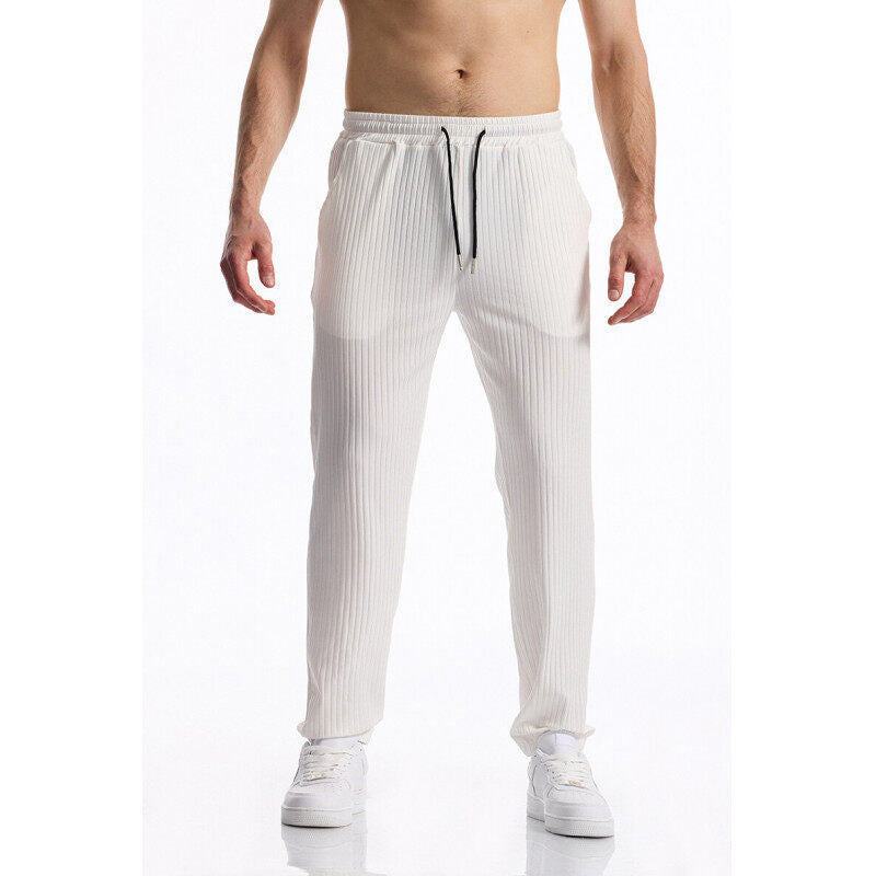 Herren Bequeme Freizeithose mit elastischem Bund und strukturiertem Design EB