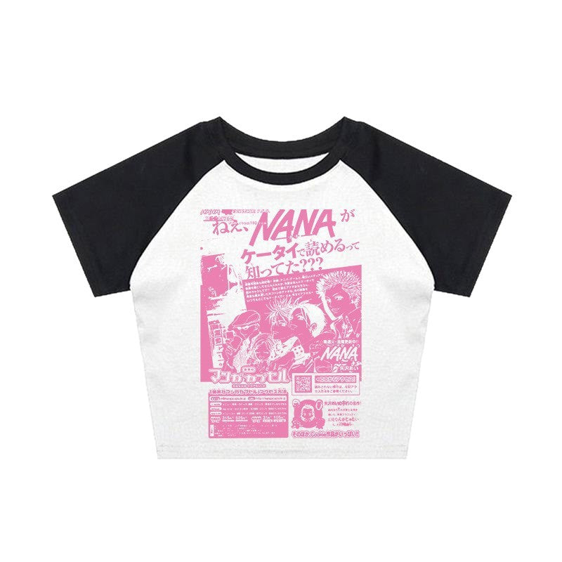 Damen Crop-Top mit kreativem grafischen Druck EB