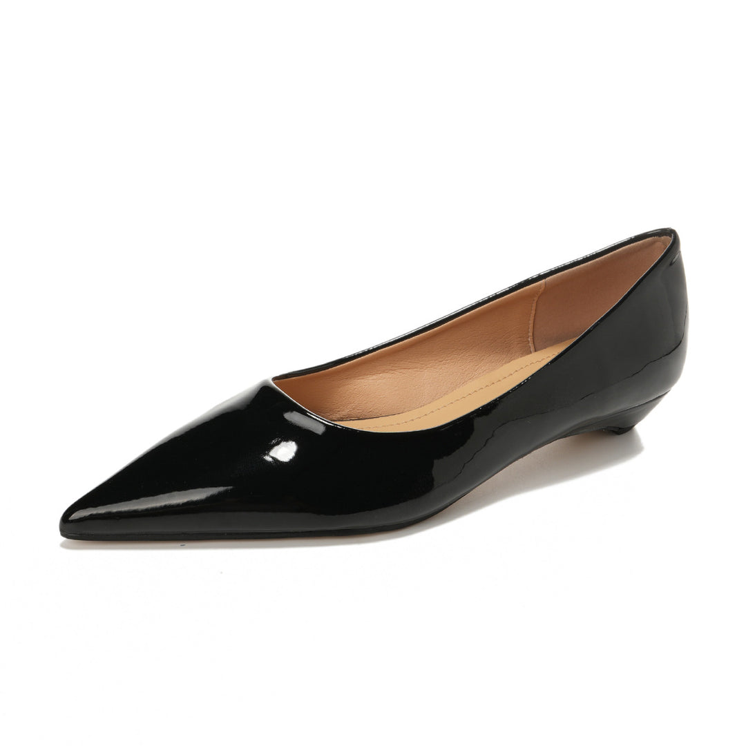 Damen spitze Ballerinas mit glänzendem Lackfinish und elegantem Design EB
