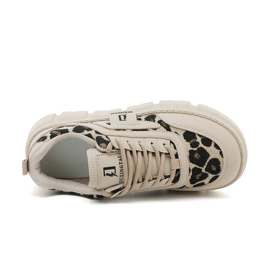 Damen Chunky Sneakers mit lässigem Leoparden-Design und komfortabler Dämpfung EB