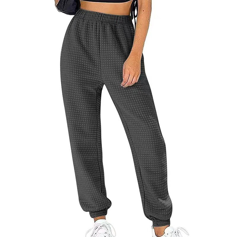 Damen Freizeit-Hose mit strukturiertem Stoff und elastischem Bund EB