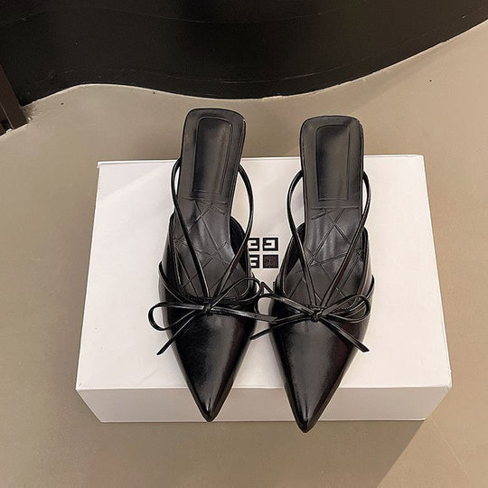 Damen Slingback High Heel Schuhe mit zierlichem Schleifendetail EB
