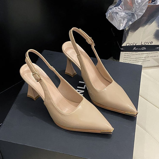 Damen Slingback Pumps mit spitzem Zehenbereich und elegantem Blockabsatz EB