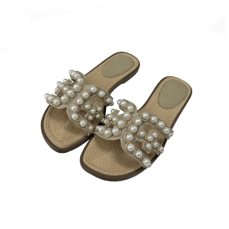 Damen Perlenbesetzte Sommerschuhe EB