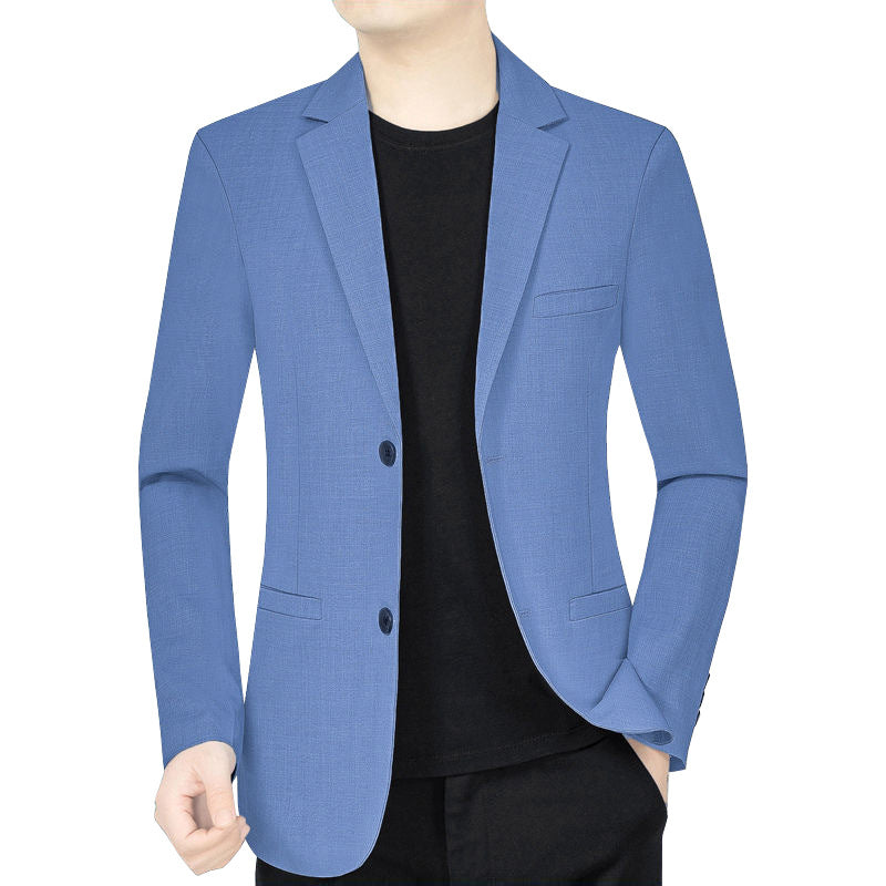 Herren Schmal geschnittenes Einreihiges City-Blazer mit strukturierter Wollmischung EB