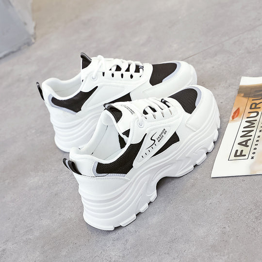 Damen Chunky Sneakers mit atmungsaktivem Obermaterial und stoßdämpfender Sohle EB