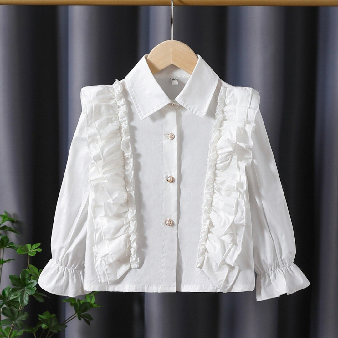 Mädchen Bluse mit Rüschendetails und eleganten Puffärmeln EB