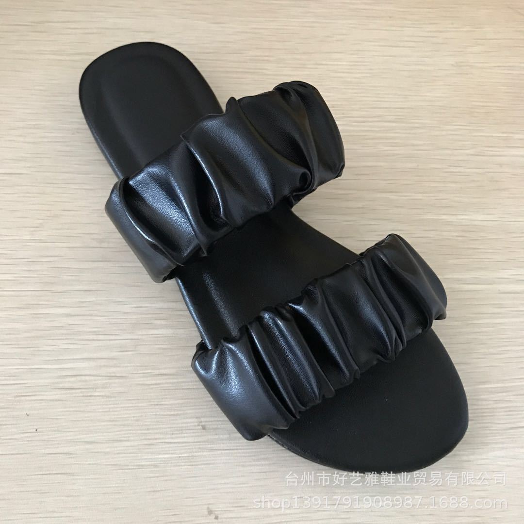 Damen komfortable Riemchensandalen mit elegantem Rüschendesign EB