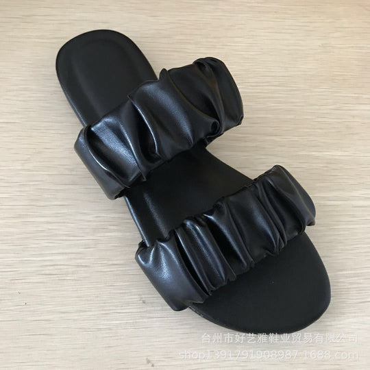 Damen komfortable Riemchensandalen mit elegantem Rüschendesign EB