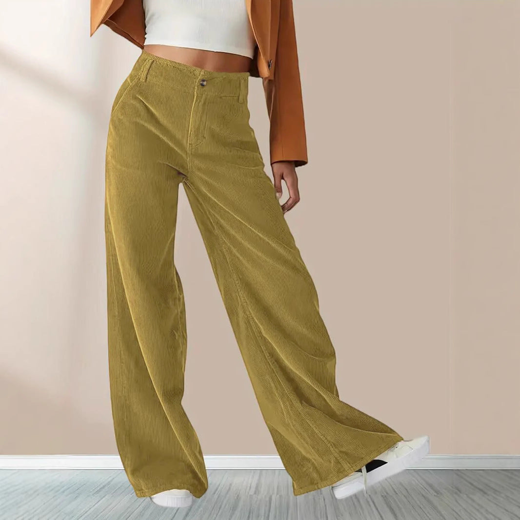 Damen Weit geschnittene Stoffhose mit eleganten Taschen EB
