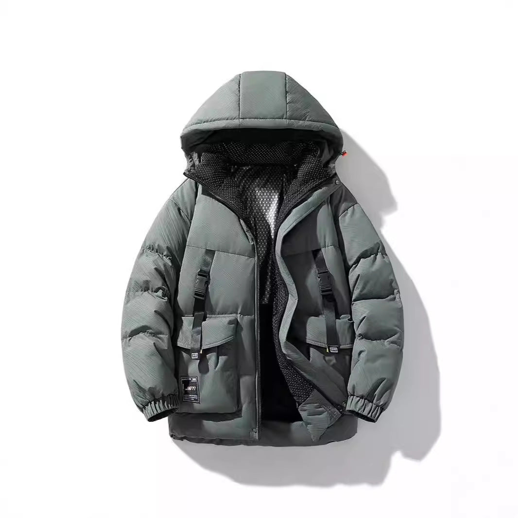 Herren Stepp-Winterjacke mit Kapuze und Printdetails EB