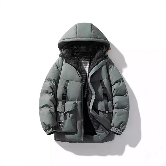 Herren Stepp-Winterjacke mit Kapuze und Printdetails EB