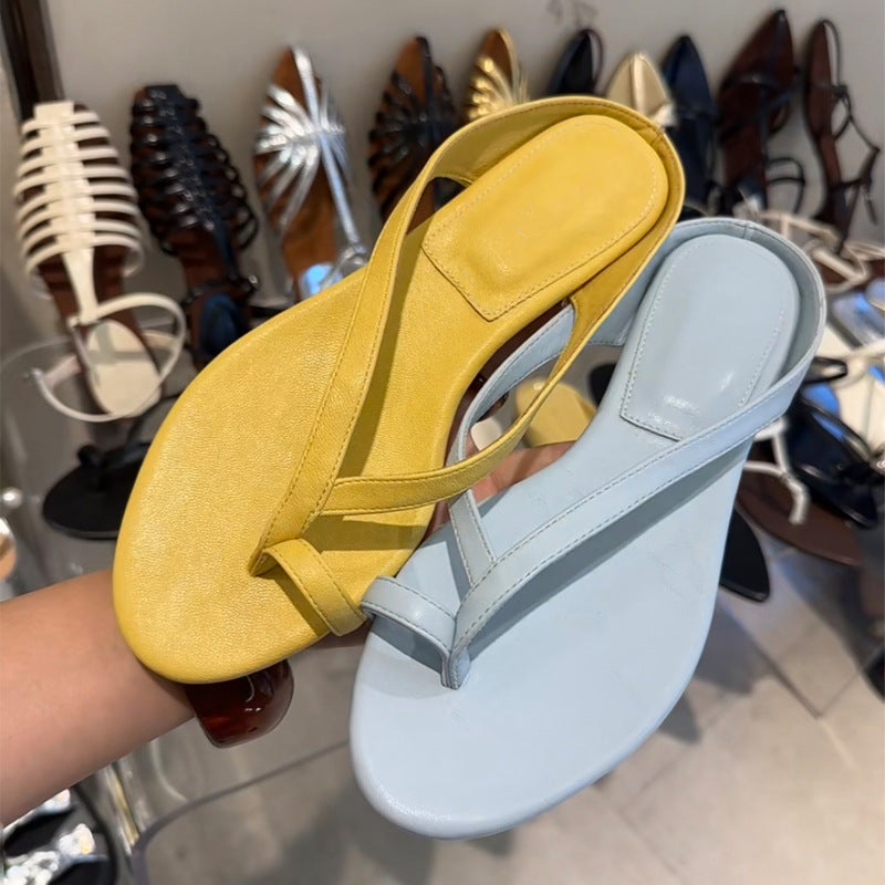 Damen Elegante Zehentrenner-Sandalen mit modischem Riemendesign EB
