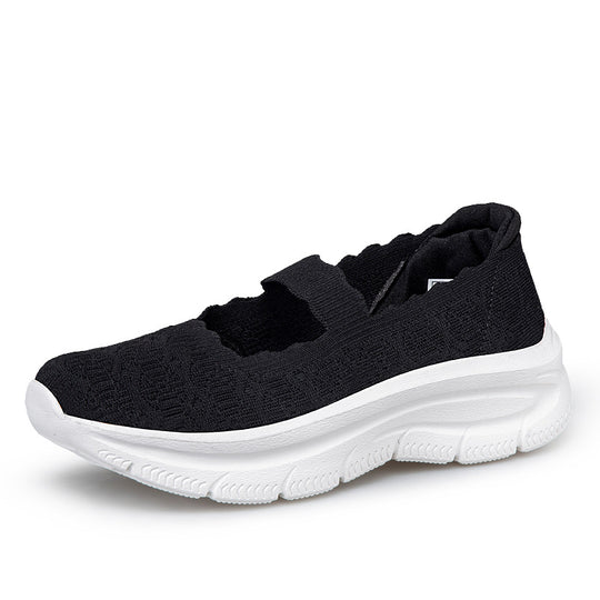 Damen bequeme Slip-On Sneakers mit elastischem Riemen EB
