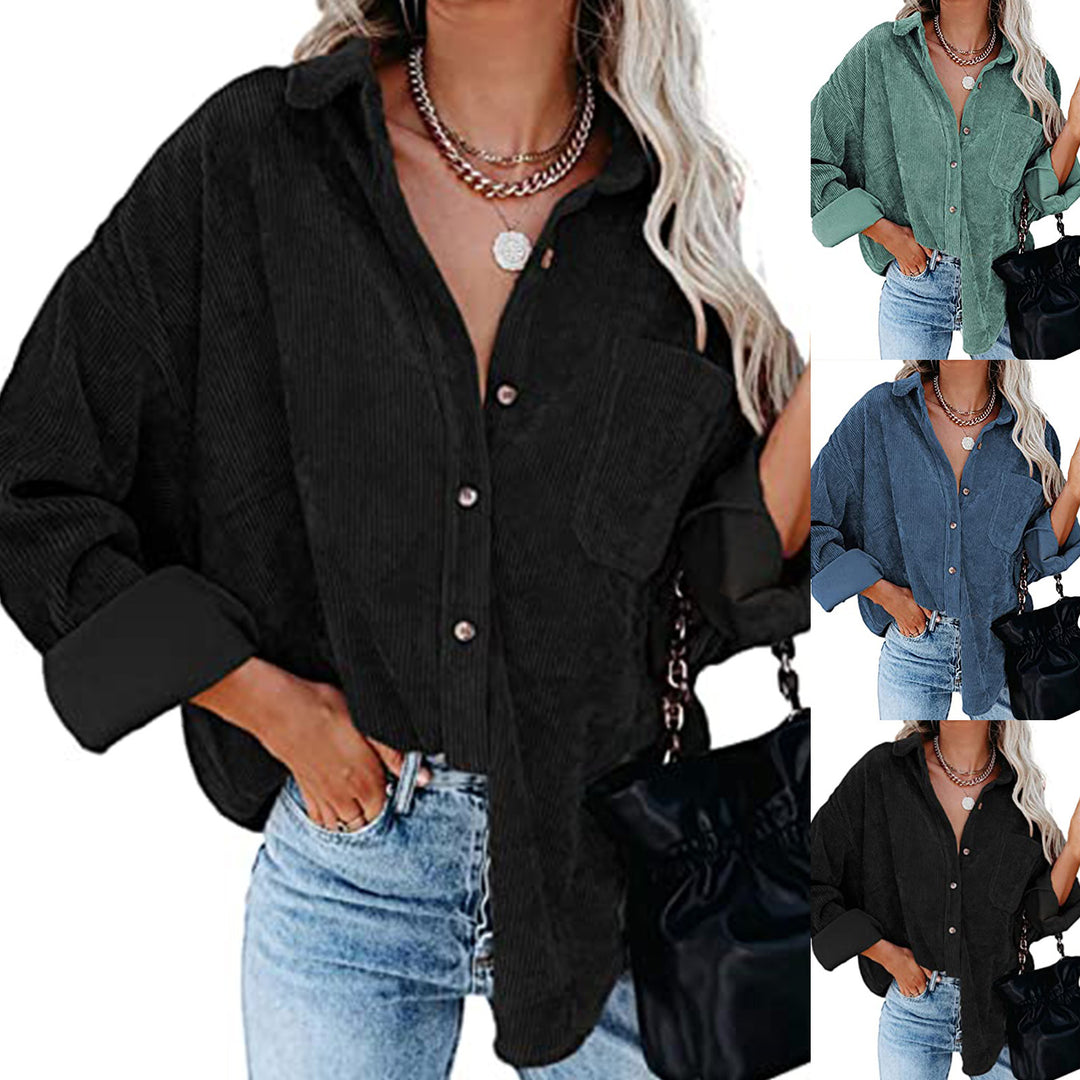 Damen Übergroße Kordbluse EB